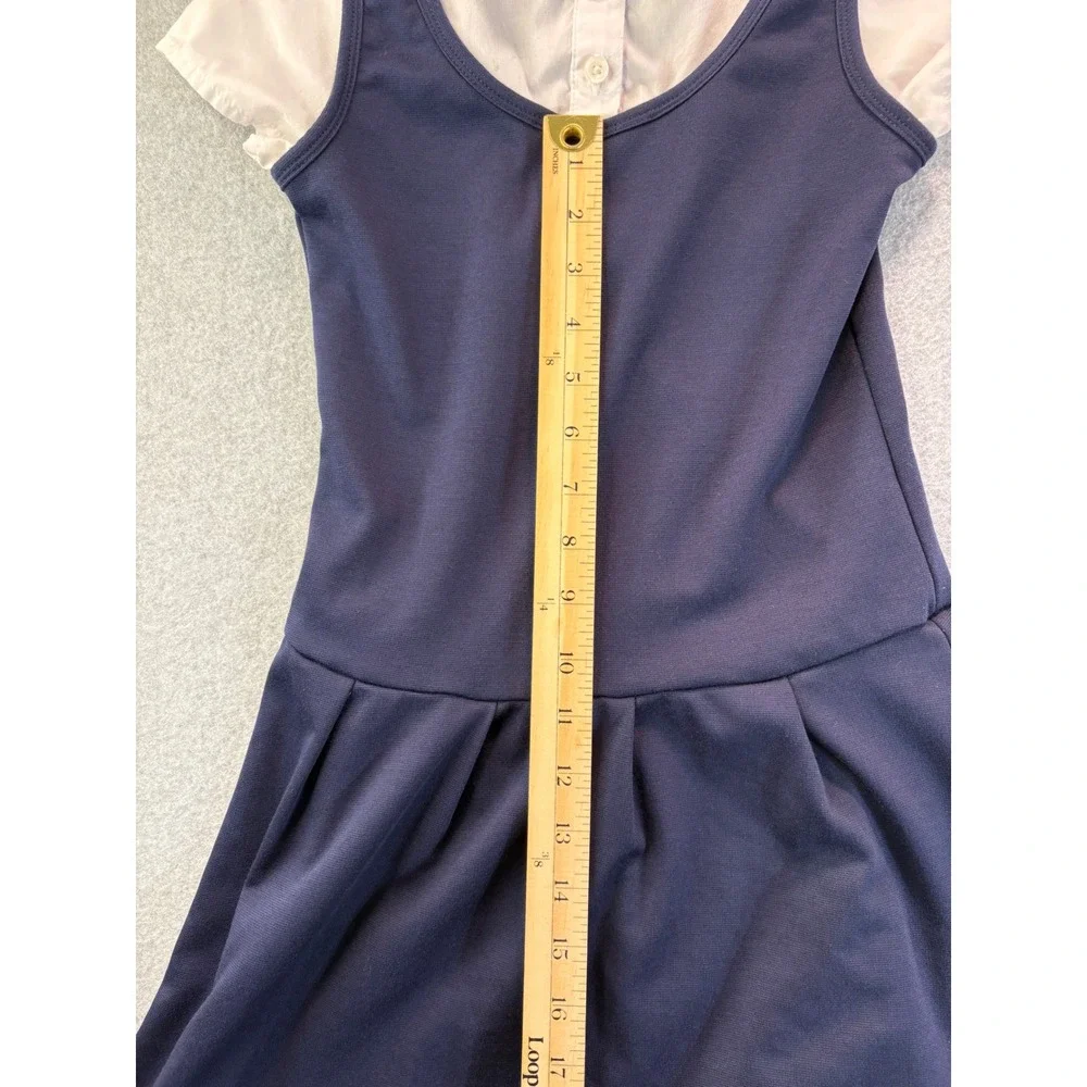 Childrens Place Girls Navy Blue School Uniform Jumper Dress White Collar 2101083